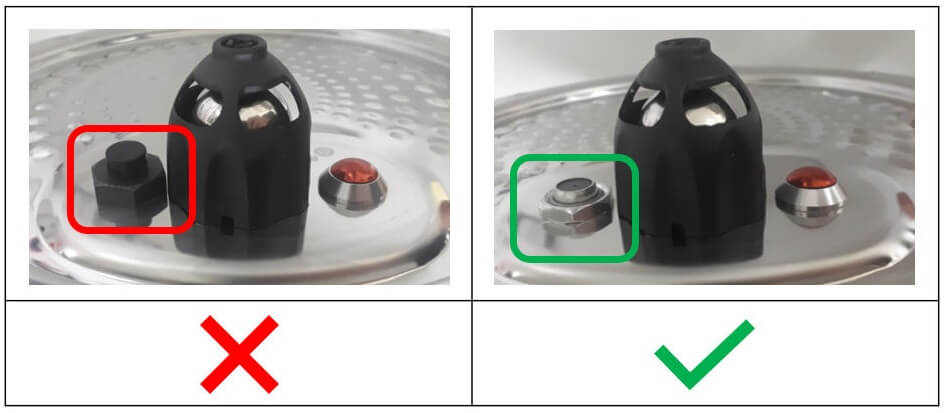 The Cookeo locking rod must not be mounted updside down